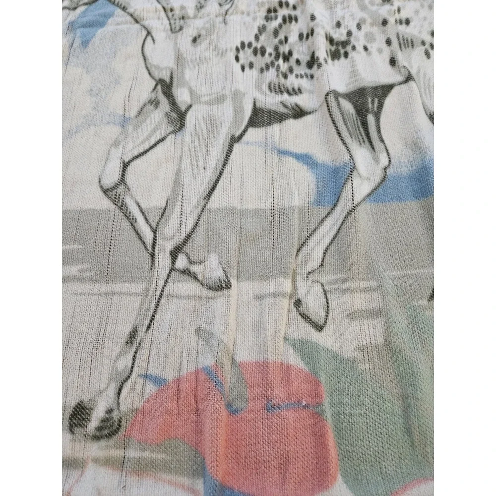 VINTAGE‎ REVERSIBLE UNICORN MORA BLANKET 87x51 Inch No tag Has Runs